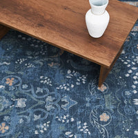 Indigo Bloom Chenille Rug
