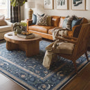 Indigo Bloom Chenille Rug