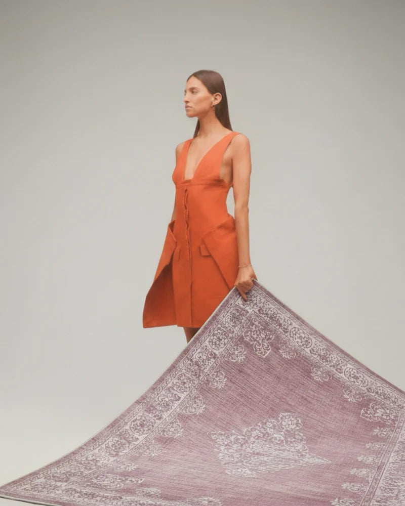 The Dusty Rose Medallion Chenille Rug