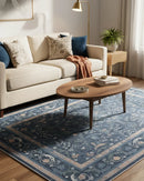 Indigo Bloom Chenille Rug