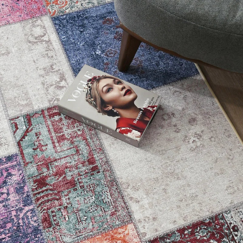 Mosaic Patchwork Chenille Cotton Rug 