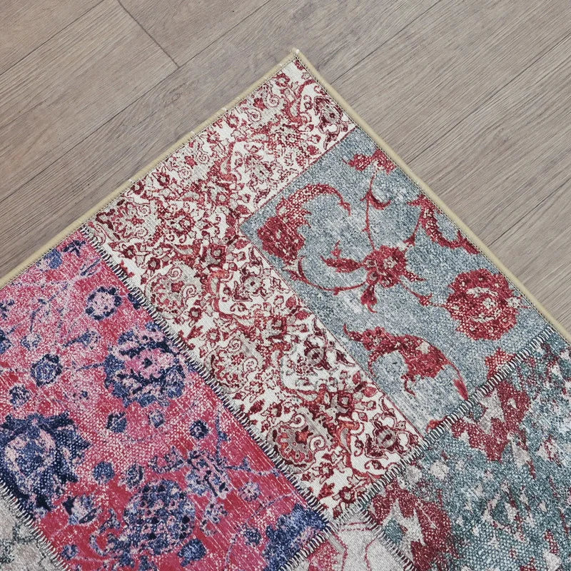 Mosaic Patchwork Chenille Cotton Rug 