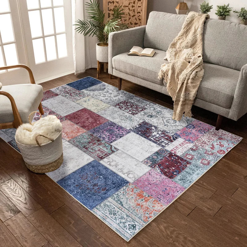 Mosaic Patchwork Chenille Cotton Rug