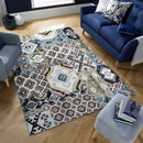 Batik Geo Patchwork Chenille Rug 