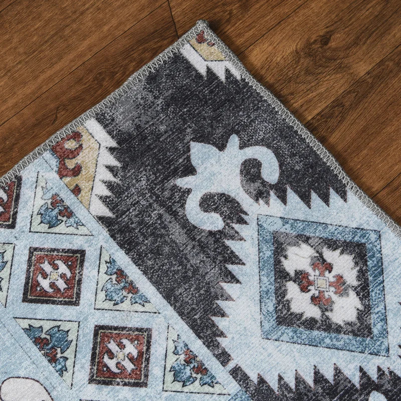 Batik Geo Patchwork Chenille Rug 