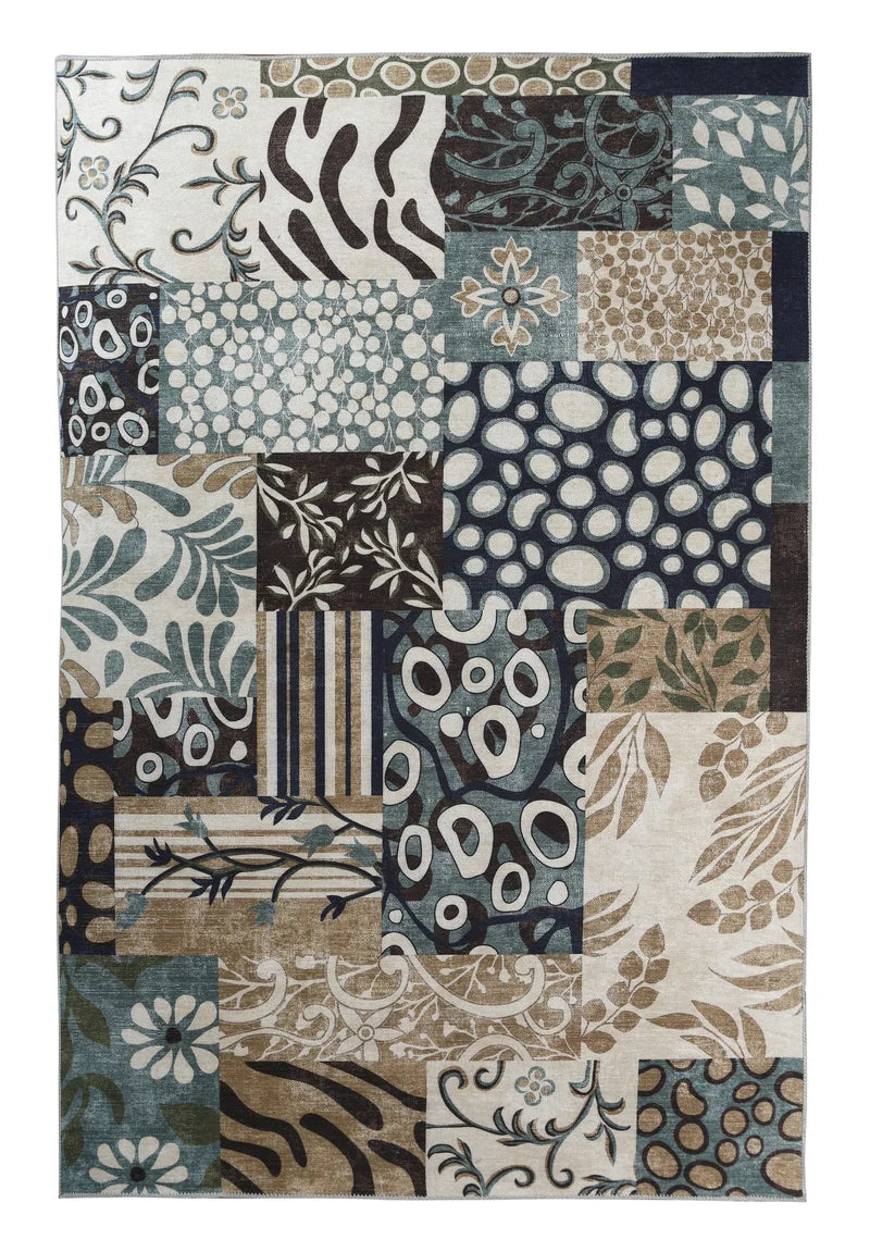 Ista Patchwork Chenille Cotton Rug